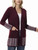 Frye The Cozy Cardigan Sweater Geometric Boarder Pattern, Dark Red, X-Small