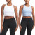 Danskin Women’s Studio Sports Bra Top, 2 Pack, Day Dream Blue/White, Medium