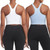 Danskin Women’s Studio Sports Bra Top, 2 Pack, Day Dream Blue/White, Medium