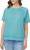 Buffalo David Bitton Women's Effortless Essential Relaxed Fit Shirt, Crystal Teal, Medium