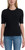 Splendid Women's Stretch Knit Ribbed Elbow Sleeve Top, Black, Medium