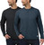 Rugged Elements Men's 2-Pack Sueded Long Sleeve Crew Tee, Black/Blue, Large