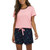 Lands End Women's 2 Piece Knit Short Pajama Set, Pink, Medium