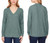 Buffalo David Bitton Women's Super Soft Cozy V-Neck Sweatshirt, Sage Mix, X-Large