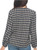 Felina Women's Lurex Plaid Long Sleeve Top, Navy Plaid, Large