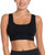 PUMA 2 Pack Seamless Sports Bra Square Neck Design, Black/Gray, Medium