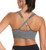 PUMA 2 Pack Seamless Sports Bra Square Neck Design, Black/Gray, Medium