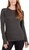 Spyder Active Women's Peached Jersey Long Sleeve Top, Black Heather, 2X-Large