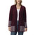 Frye The Cozy Cardigan Sweater Geometric Boarder Pattern, Oxblood Combo, X-Large