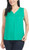 Hilary Radley Women's V-Neck Sleeveless Blouse, Vivid Green, Medium