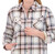 Sage Ladies Plush Shirt Jacket Soft Sherpa Lined, Cream Multi, 2X-Large