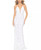 AQUA Formal Women's Sequin Plunge Neck Mermaid Gown, White, 10