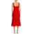 Self-Portrait Lattice Lace Midi Dress, Removable belt, Red, 8