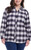 Weatherproof Vintage Women's Classic Fit Long Plaid Flannel Shirt, Black, Large