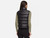 DKNY Women's Faux Leather Puffer Vest, Stand Collar, Black, Large