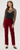 Hilary Radley Women's High-Waisted Velvet Skinny Leg Pants, Burgundy, X-Small