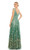 Mac Duggal Sequin And Floral Embellished Evening Gown, Green, 12