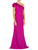 Rene Ruiz 3D Floral​ Appliqué One Shoulder Neckline Gown, Fucshia, 16
