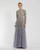 Mac Duggal Embellished High Neck Long Sleeve A Line Gown, Platinum Gold, 4