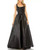 Mac Duggal Metallic Pleated Bodice Ballgown, Square Neckline, Black, 2