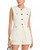 Endless Rose Tailored Vest, Gold Tone Square Buttons, Cream, Large