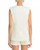 Endless Rose Tailored Vest, Gold Tone Square Buttons, Cream, Large