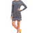 Joules Knitwear Women's Estelle Striped Sweater Dress Long Sleeve, Grey, 2