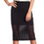 Kendall + Kylie Laser Cut Knee Length Mini Skirt Lining, Black, Large