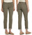 Two By Vince Camuto Cuffed Stretch Cotton Skinny Jeans, Olive Eart, 30/10