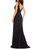 Mac Duggal Sleeveless, V Neck Bow Detail Mermaid Gown, Black, 16