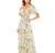 Mac Duggal Floral Print, Faux Wrap Flutter Sleeve A-Line Gown, Floral Multi, 2