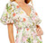 Mac Duggal Floral Print, Faux Wrap Flutter Sleeve A-Line Gown, Floral Multi, 2