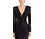 L'AGENCE Metallic Wrap Blazer, Plunge V-neck, Long Sleeve, Black, X-Small