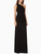 Halston Amira Crystal Band Gown Jersey One Shoulder Gown Dress, Black, 4