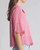 Beach Lunch Lounge Women's Blue Clo Eyelet Border Button Up Shirt, Frozen Rasberry, Medium