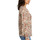 Jessica Simpson Women's Split Neck Print Blouse, Cream, Large