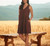 Matty M Women's V-Neck Tiered, Sleeveless Dress, Terracotta, Small