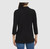 Matty M Women's Collared 3/4 Sleeve Top, Black, Small