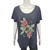 Lucky Brand Women's Ace Playing Card Graphic Tee, Mood Indigo, Medium