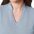 Modern Ambition Women's Ruffle Collar Sleeveless, Blue, Medium