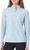 Mondetta Active Women's Long Sleeve Active Ribbed 1/2 Zip Top with Thumb Holes, Blue, 2X-Large