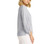 Matty M Women's Linen Blend 3/4 Sleeve Top, Denim, 2X-Large