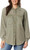 Briggs Women's Relaxed Fit Button Front Long Sleeve Waffle Shirt, Green, Large