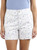 Jachs Girlfriend Women's Chino Shorts Stretch Satin Elastic Waist, White, X-Large