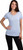 KIRKLAND Signature Women's Scoop Neck Short Sleeve Pima Tee, Blue, X-Large