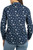 J.A.C.H.S. Women's Collared Long Sleeve Velvet Shirt, Navy, Large