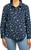 J.A.C.H.S. Women's Collared Long Sleeve Velvet Shirt, Navy, Small