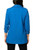 Dakota Blue Crepe Women's Blazer, Ruched Sleeves, Blue, 2X-Large