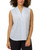 Adrianna Papell Women's Sleeveless V-Neck Shirt, Blue, Medium