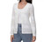 Frye Women's Pointelle Long Sleeve Cardigan Sweater, Ivory, Large